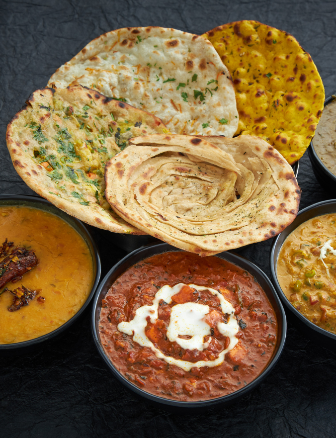 North Indian rotis and curry
