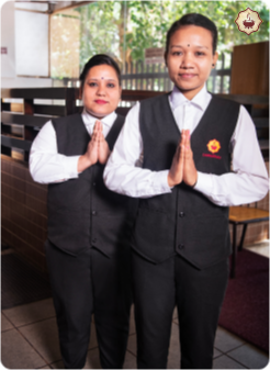 Staff welcoming guests at Paakashala RR nagar